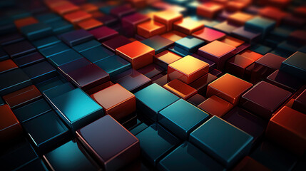 a group of colorful cubes - obrazy, fototapety, plakaty