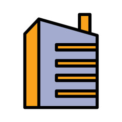 Building Factory Oil Filled Outline Icon