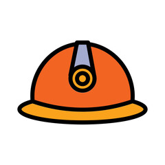 Fototapeta premium Helmet Protection Hat Filled Outline Icon