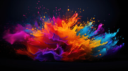 Explosive color burst, abstract representation of Holi festival excitement