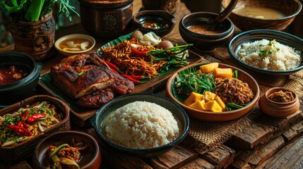 philippines traditional food on the table,  - obrazy, fototapety, plakaty