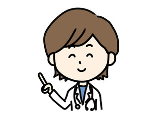 女医　笑顔　イラスト