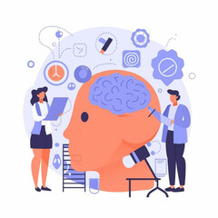 Brain Research Science Technology vector illustration