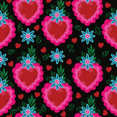 seamless background with hearts, wedding, Valentine Day