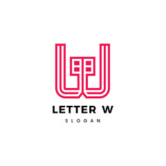 W Letter. Abstract Company Logo Design