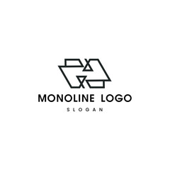 Flat design abstract monoline logo