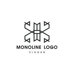 Flat design abstract monoline logo