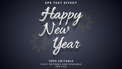 Fototapeta na wymiar Happy new year editable text effect 