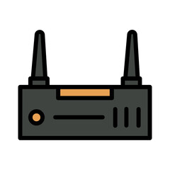 Fototapeta premium Router Tech Device Filled Outline Icon