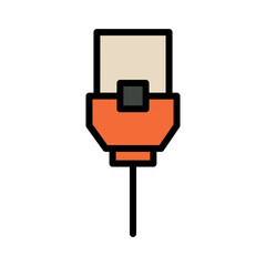 Fototapeta premium Cable Computing Tools Filled Outline Icon