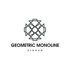 Fototapeta premium Gemoteric monoline logo vector illustration