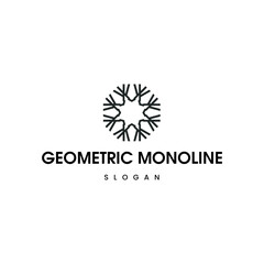 Gemoteric monoline logo vector illustration