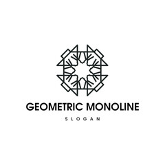 Gemoteric monoline logo vector illustration