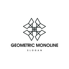 Gemoteric monoline logo vector illustration