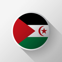 Creative Western Sahara Flag Circle Badge