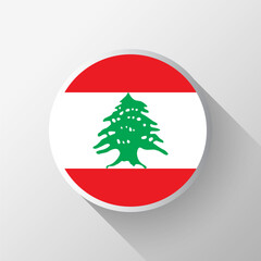 Creative Lebanon Flag Circle Badge