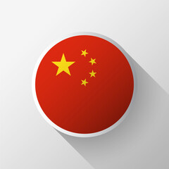 Creative China Flag Circle Badge