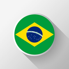 Creative Brazil Flag Circle Badge