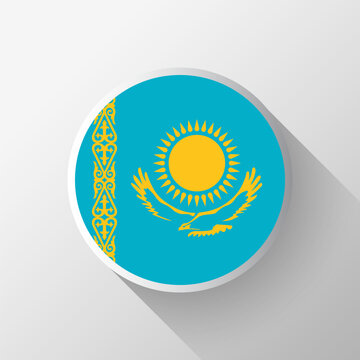 Creative Kazakhstan Flag Circle Badge