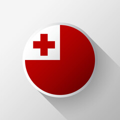 Creative Tonga Flag Circle Badge
