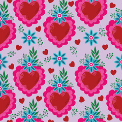 seamless background with hearts, Valentine day