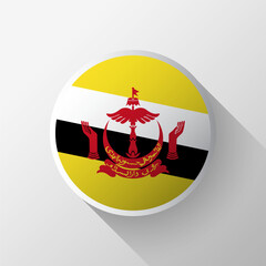 Obraz premium Creative Brunei Flag Circle Badge