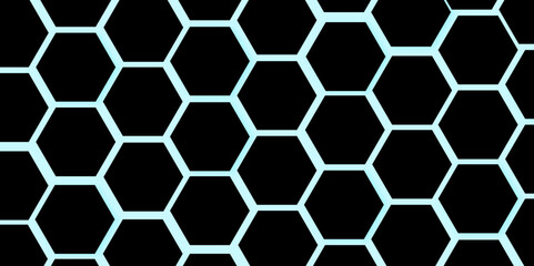 Blue seamless hexagon pattern background. Abstract hexagonal concept technology background. Vector Illustration. Design for banner, poster, template, technology science concept background.