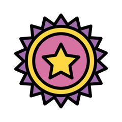 Badge Award Prize Filled Outline Icon