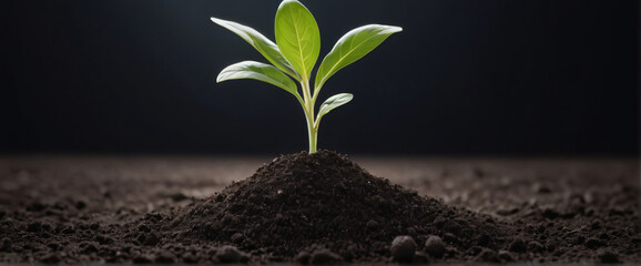 soil health before growth a seed of vegetable or plant seedling, Business or ecology concept