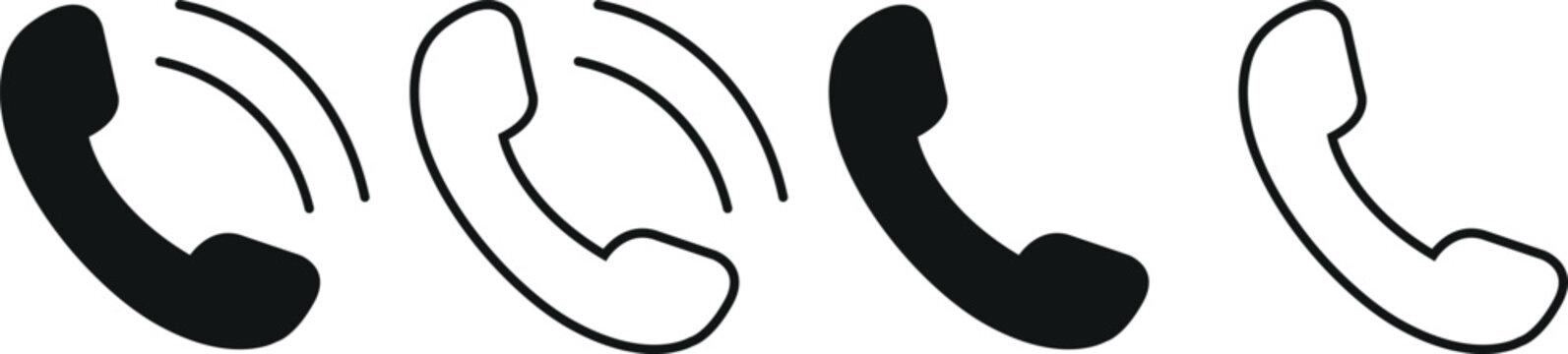 Contact us.Telephone, communication. icon in flat style. Vector illustration. Phone icon set.