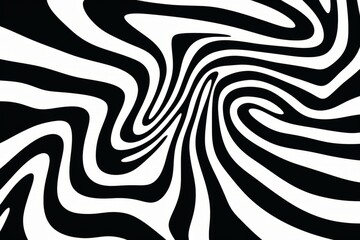 Black and white picture featuring a spiral design with swirly ripples, zebra op art, and evil inky swirly ripples, showcasing fine swirling lines and twisted shapes.
