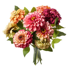  Zinnia bouquet flowers   meaning Thoughts of absent friend (png)