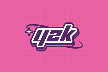 Y2K text sign vector illustration