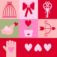 Geometric Abstract Happy Valentine’s pattern