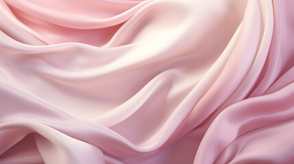 Obraz premium Close-up view of pink fabric, featuring flowing pink-colored silk, flowing realistic fabric, and silk flowing in the wind, creating a soft and serene composition.