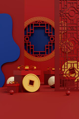 Happy Chinese New Year. 3D Illustrations.