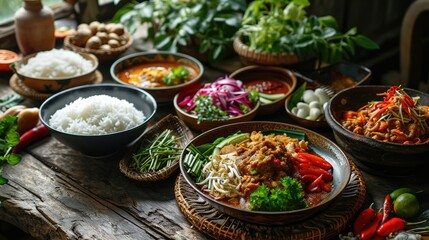 thailand traditional food on the table