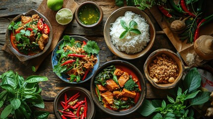 thailand traditional food on the table