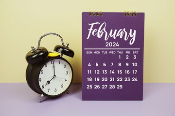 February 2024 annual monthly desk calendar for planning and management