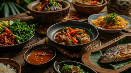 thailand traditional food on the table