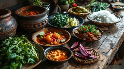 Fototapeta na wymiar thailand traditional food on the table