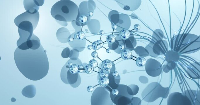 Pantothenic acid rotating molecular 3d structure ball-and-stick model, looped video sugar, vitamin b5