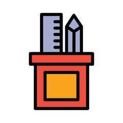 Learn Pencil Ruler Filled Outline Icon