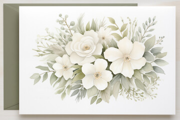 Women's Day, Valentine's Day. Greeting card flowers on a white background.