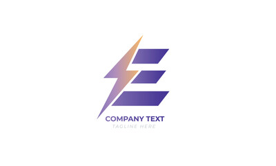 E Eco electric service business logo template