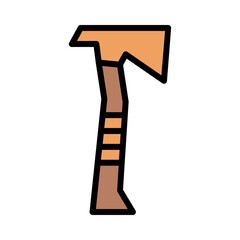 Axe Timber Wood Filled Outline Icon