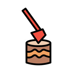 Axe Tool Wood Filled Outline Icon