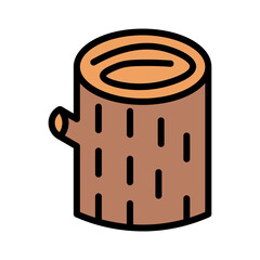 Block Forest Wood Filled Outline Icon
