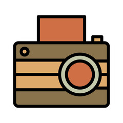 Camera Clicking Photo Filled Outline Icon