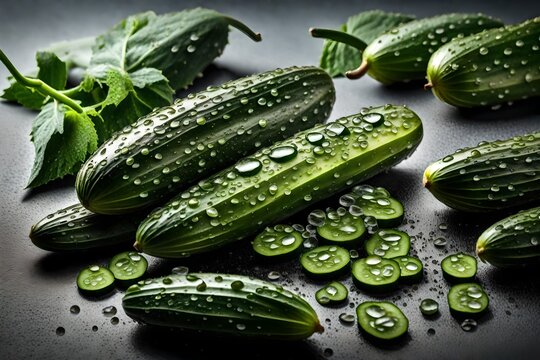 cucumbers on a wooden table